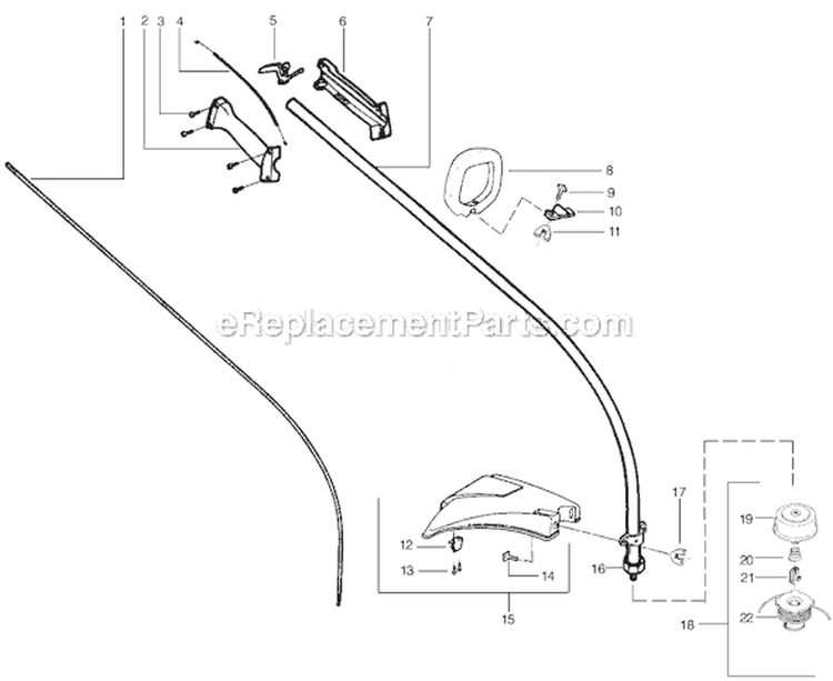 Page B Diagram and Parts List for Type 1 Weed Eater Trimmer
